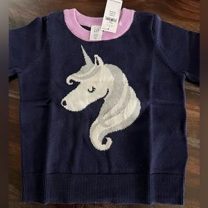 BRAND NEW: Gap Navy & Purple Unicorn Sweater